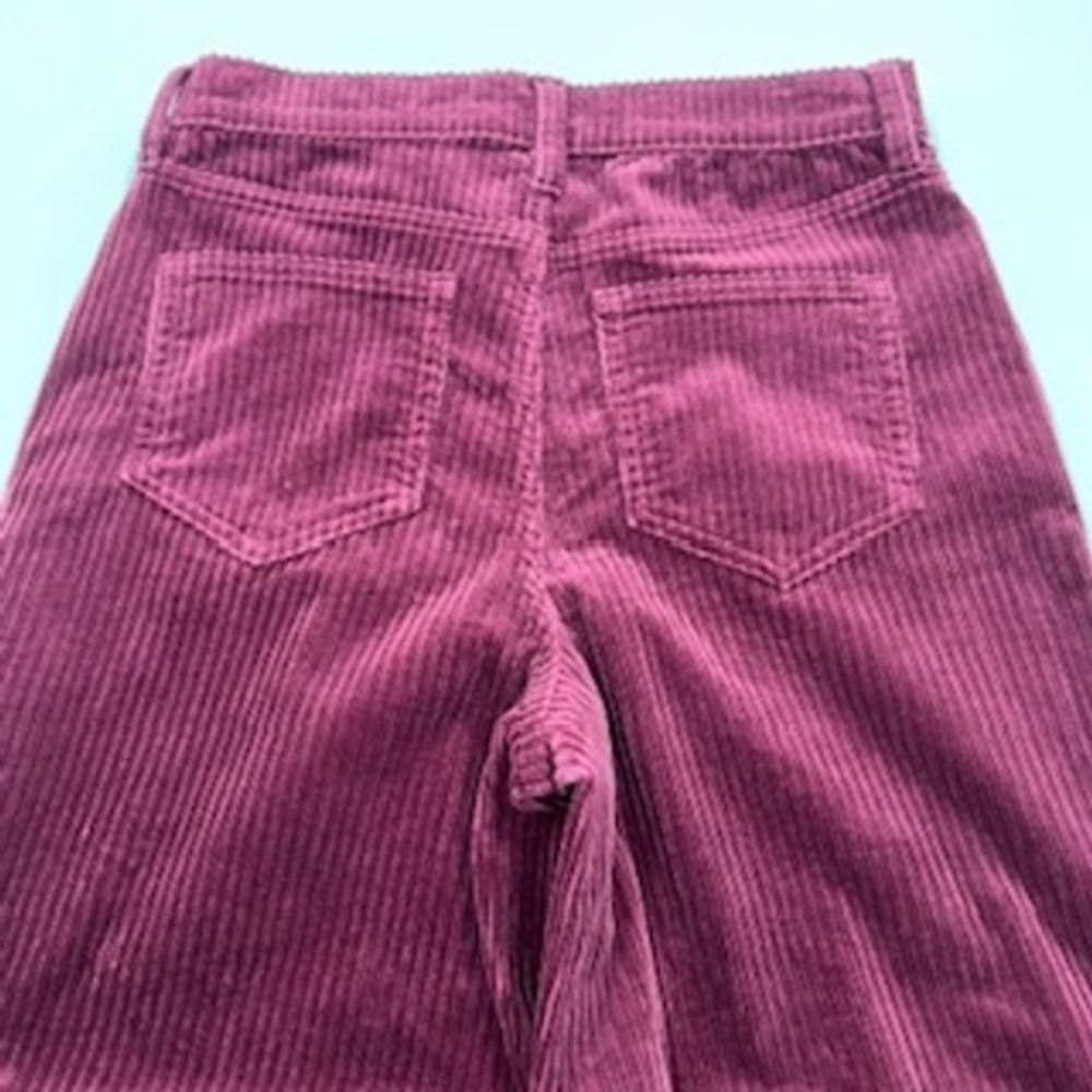 Lands End Burgundy Corduroy Wide Leg High Rise Pants Womens Size 8 Wine Red - Picture 11 of 16